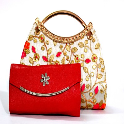 AAYUSHMAN CREATION Party Gold, Red  Clutch