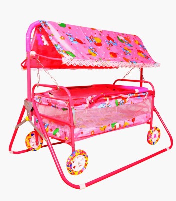 Avani MetroBuzz Eva Baby Crib and Cradle Two in One Eva Cot(Pink)