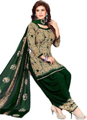 INITHI Crepe Floral Print Salwar Suit Material