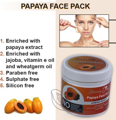 Glowing Buzz Papaya Face Pack for Fairness, Tanning & Glowing Skin (Single Piece)(100 g)