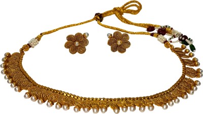 Sheetal Metal, Stone Gold-plated Gold, White Jewellery Set(Pack of 1)
