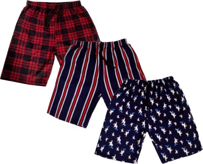 KAYU Short For Boys & Girls Casual Printed Polyester(Multicolor, Pack of 3)