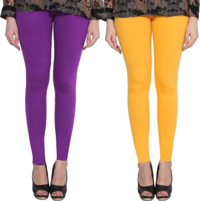 Clarita Ankle Length Ethnic Wear Legging(Purple, Yellow, Solid)