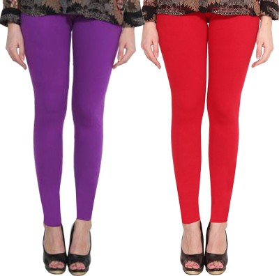 Clarita Ethnic Wear Legging(Purple, Red, Solid)