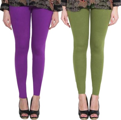 Clarita Ankle Length Ethnic Wear Legging(Purple, Green, Solid)