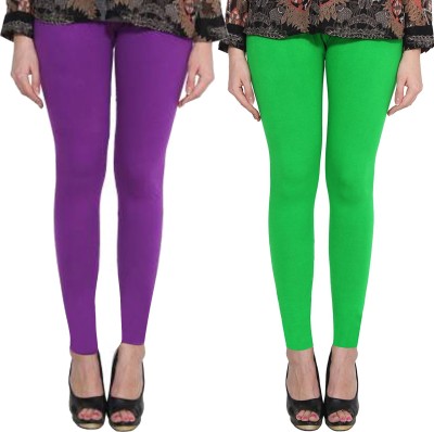 Clarita Ankle Length Ethnic Wear Legging(Purple, Light Green, Solid)