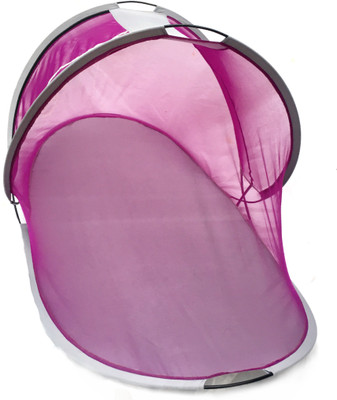 Aim Emporium Polyester Adults Washable Foldable Mosquito Net (Size: 210 x 110 x 90) Sit-in Free standing with one Side Slidder Gate (Purple) For One Person With Cotton Base Mosquito Net(Purple, Tent)