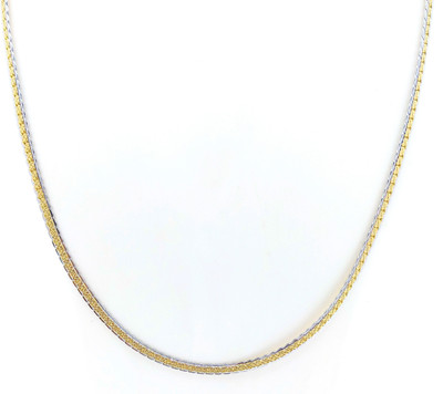 Pandadi Collection PNDC MEN'S Premium Chain Two Tone Chain Silver, Gold-plated Plated Brass Chain