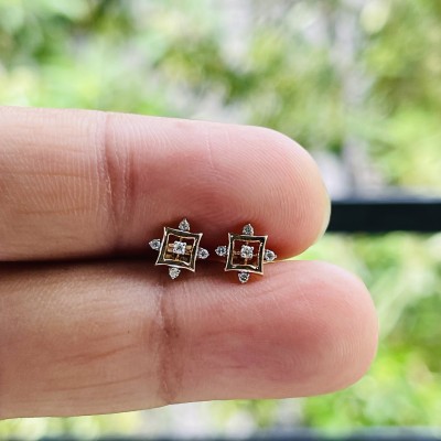 Diamtrendz Jewels Rose Gold 14kt Diamond Stud Earring
