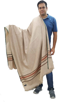 Vrinde Wool Solid Women, Men Shawl(Beige)