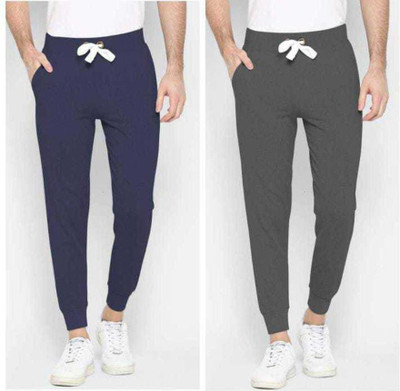WILD KICKER Solid Men Blue, Grey Track Pants