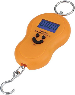 Qozent 50Kg Portable Hanging Luggage Weight Machine Digital for Weighing Household Items Weighing Weighing Scale(Orange)