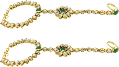 Anahat collection Alloy Gold-plated Ring Bracelet(Pack of 2)