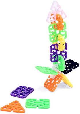 SHRISHA CREATION Stem Pattern Blocks, Interlocking Blocks, Creative Blocks and Learning Educational Toy Set for Kids of + 3 Years - in a Transparent Bag with Instruction Sheet Inside (Multicolor)(Multicolor)