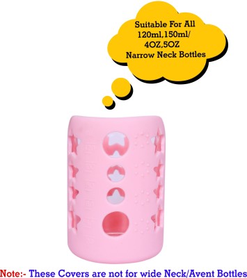 The Little Lookers Baby Feeding Bottle Silicone Warmer Cover/Sleeve Holder/Insulated Protection for Newborns/Infants/Babies (Pack of 1) (Pink, 120 ML)(Pink)