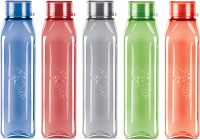 MILTON Prime 1000 Pet Water Bottle, Set of 5, 1 Litre Each, Multicolor 1000 ml Bottle(Pack of 5, Multicolor, Plastic)