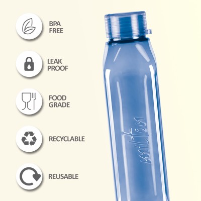 MILTON Prime 1000 Pet Water Bottle, 1 Piece, 1 Litre, Blue 1000 ml Bottle(Pack of 1, Blue, PET)