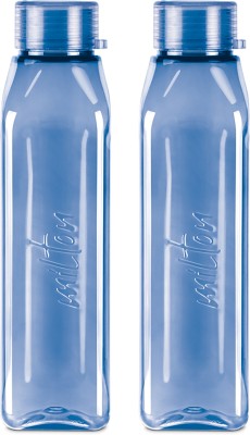 MILTON Prime 1000 Pet Water Bottle, Set of 2, 1 Litre Each, Blue 1000 ml Bottle(Pack of 2, Blue, PET)
