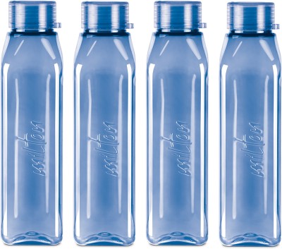 MILTON Prime 1000 Pet Water Bottle, Set of 4, 1 Litre Each, Blue 1000 ml Bottle(Pack of 4, Blue, PET)