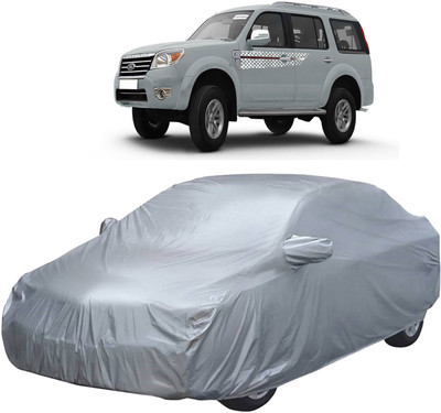 UK Blue Car Cover For Ford Endeavour (With Mirror Pockets)(Silver)