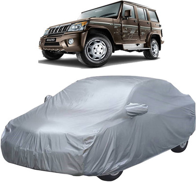 UK Blue Car Cover For Mahindra Bolero (With Mirror Pockets)(Silver)