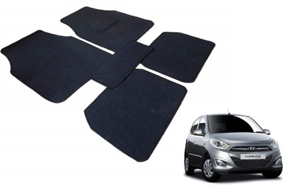Auto Hub Fabric Standard Mat For  Hyundai i10(Black)
