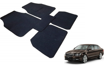 Auto Hub Fabric Standard Mat For  Skoda Superb(Black)