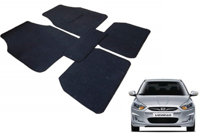 Auto Hub Fabric Standard Mat For  Hyundai Verna(Black)