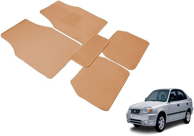Auto Hub Fabric Standard Mat For  Hyundai Accent(Beige)