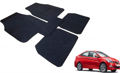 Auto Hub Fabric Standard Mat For  Hyundai Verna Fluidic(Black)