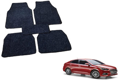 Auto Hub Fabric Standard Mat For  Hyundai Verna(Black)
