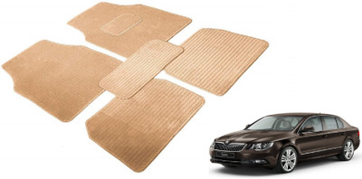 Auto Hub Fabric Standard Mat For  Skoda Superb(Beige)