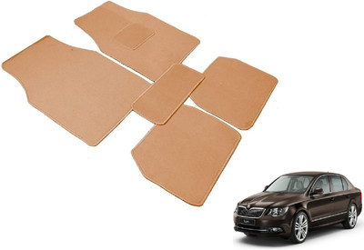 Auto Hub Fabric Standard Mat For  Skoda Superb(Beige)