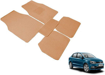 Auto Hub Fabric Standard Mat For  Volkswagen Ameo(Beige)