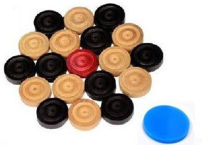 HINDUSTANSPORTS Wooden Carrom Coins Carrom Pawns (Pack of 20) Carrom Pawns(Pack of 20)