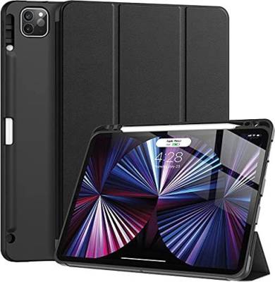 Proelite Flip Cover for iPad Pro 11 inch 2021 3rd Gen [Auto Sleep/Wake Cover] [Pencil Holder Recoil Series ,Black