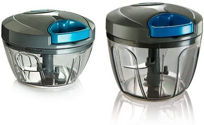 madhu store Quick Cut Big Plastic Handy Chopper, 650ml and 450ml Combo Vegetable & Fruit Chopper(2)