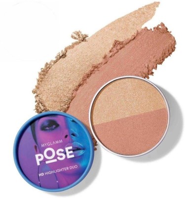 MyGlamm POSE HD HIGHLIGHTER DUO - CHAMPAGNE | ROSE GOLD Compact(CHAMPAGNE | ROSE GOLD, 9 g)