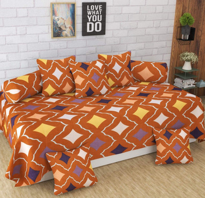 MORADO Polycotton Geometric Diwan Set(Brown)