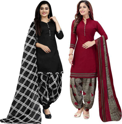 THIRA Crepe Printed Kurta & Patiyala Material