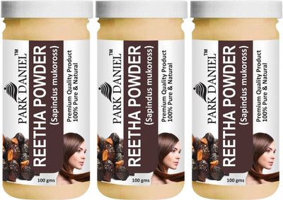 PARK DANIEL Premium Reetha Powder - For Silky & Smooth Hairs Combo Pack 3 bottles of 100 gms(300 gms)(300 g)