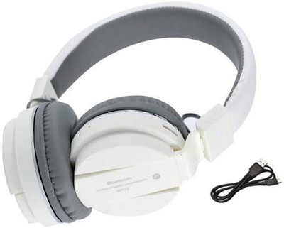 BAGATELLE High & Clear Bass Sound Mp3 Sh-12 Bluetooth Wireless Bluetooth Bluetooth(White, On the Ear)