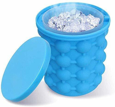keskriva 1.5 L Plastic Square Silicone Ice Cube Maker The Innovation Space Saving Ice Cube Ice Bucket(Blue)
