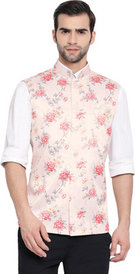 VASTRAMAY Sleeveless Floral Print Men Jacket