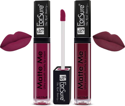 ForSure Matte Me Liquid Lipstick Combo of 2 (Non Transferable)(Royal Maroon , Ruby Red, 10 ml)