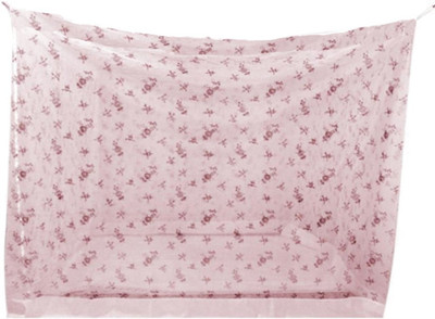 ANS Polyester Adults Washable 5 X 6.5 FT Queen BED size mosquito net with cotton border Mosquito Net(Pink, Frame Hung)
