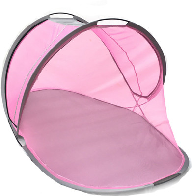 Aim Emporium Polyester Adults Washable Foldable Mosquito Net Pink Color (Size: 210 x 110 x 90) High Quality of Net Sit-in Free standing with TWO Side Slider Gate with high Quality Zip And Cotton Cloth Base Mosquito Net(Pink, Tent)