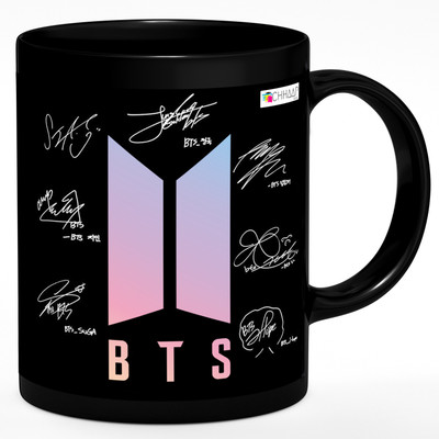 NH10 DESIGNS BTS Signature BTS BTS Bangtan Boys Vogue Music Band V Suga J-Hope Jungkook Jin Jimin Rm BTS Signature Army Best Gift for Boys Girl BTS Lovers (BTS BLC07) Ceramic Coffee Mug(350 ml)