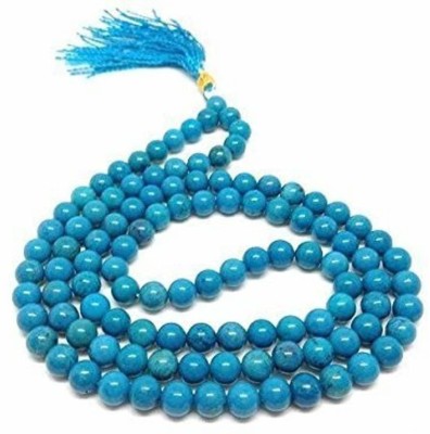 NAVYAKSH Divine Turquoise (Firoza) 108 Bead Healing Crystal Mala Copper Crystal Locket