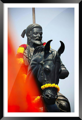 Bhawana Creation SHIVAJI MAHARAJ 19 Digital Reprint 12 inch x 8 inch Painting(With Frame)